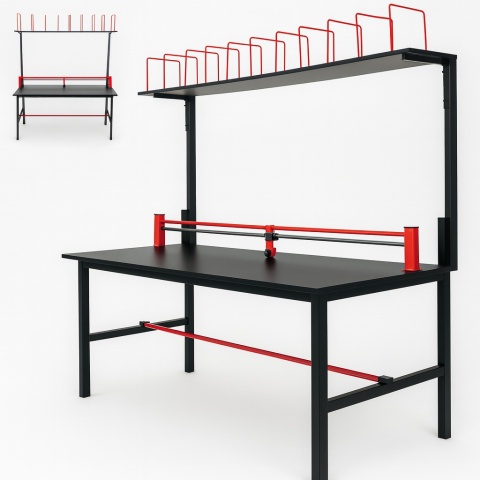 STÓŁ DO PAKOWANIA 140X70 PÓŁKA + NÓŻ ROLKOWY